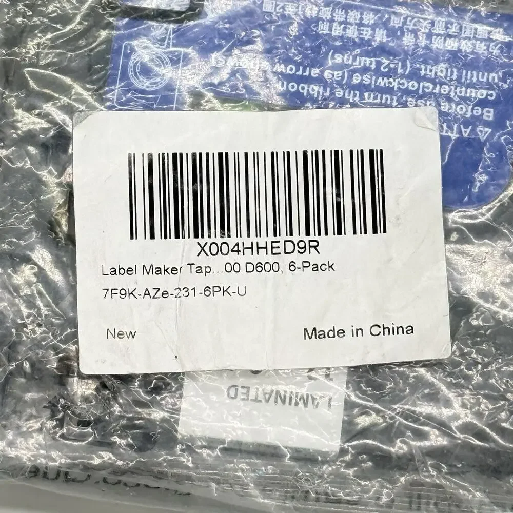 12mm Label Maker Tape Compatible for Brother P-Touch TZe-231 Black on White x 6